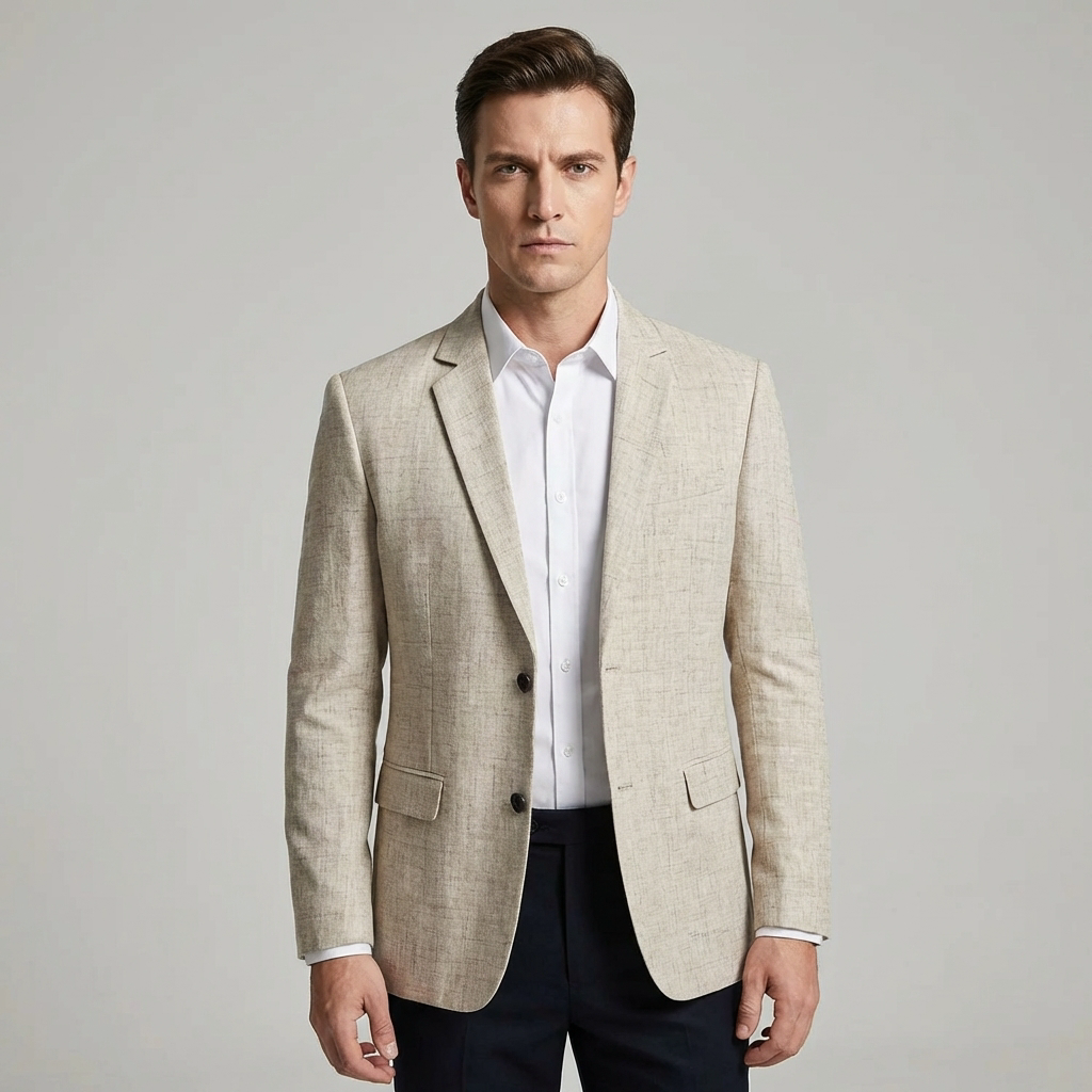 Elegant herreblazer i tidløs stil. Perfekt dressjakke for formelle og uformelle anledninger, jobb eller fest.