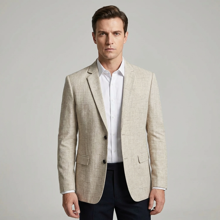 Elegant herreblazer i tidløs stil. Perfekt dressjakke for formelle og uformelle anledninger, jobb eller fest.