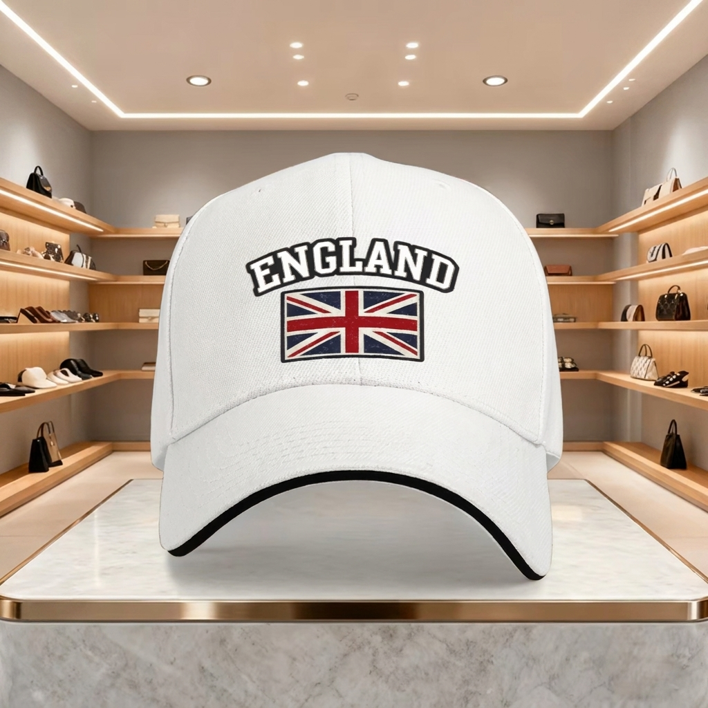Unisex England flagg baseballcap, justerbar for sport og fritid.