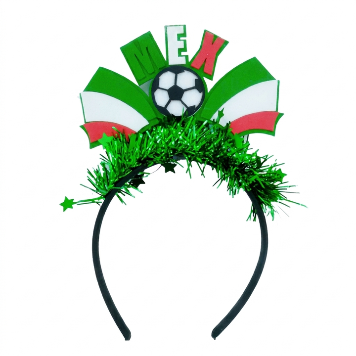 Fargerikt supporter hodebånd til fotballfest. Vis støtte til ditt lag under WC 2026 med dette fanutstyret.