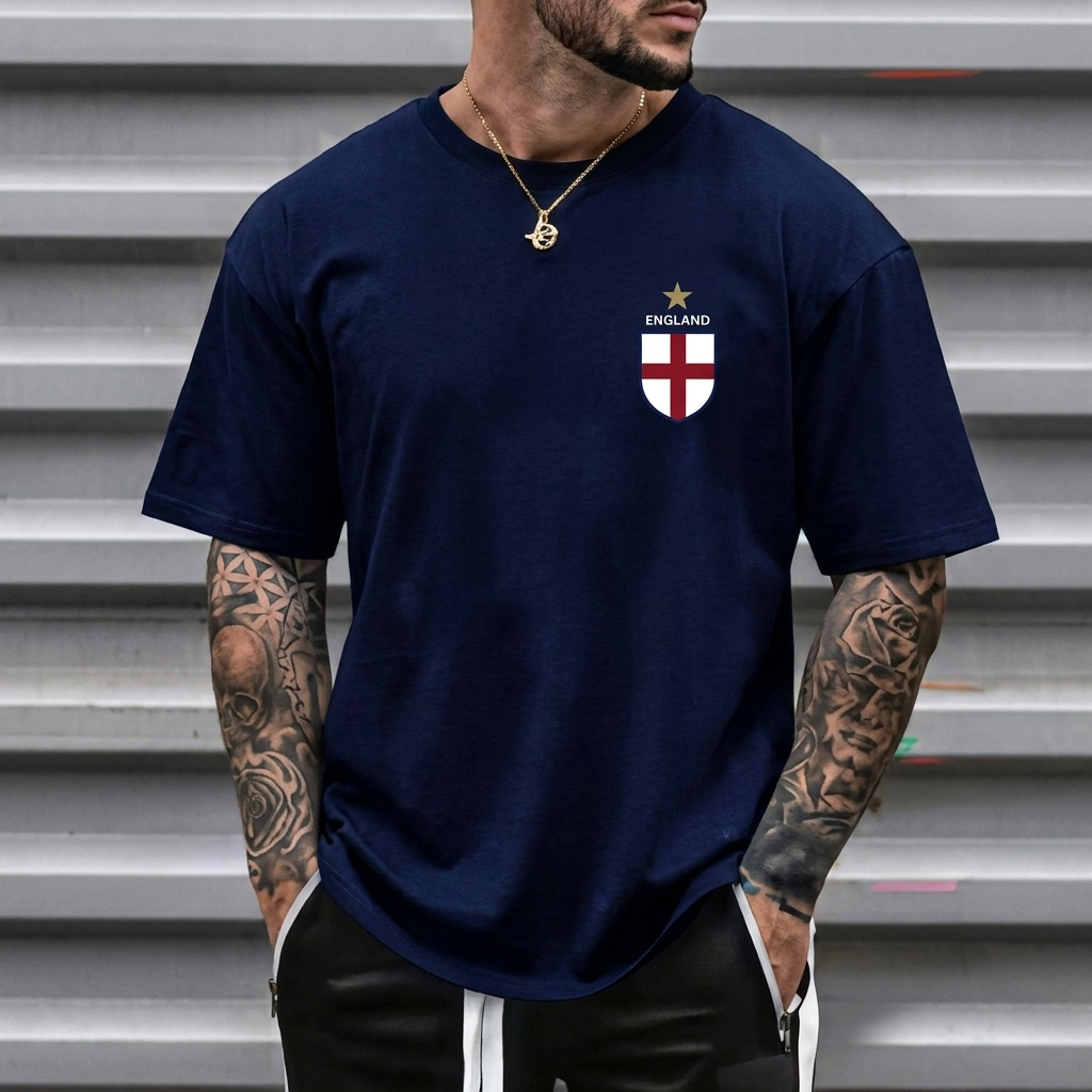 Casual unisex England t-skjorte med lagets logo, perfekt for sporty hverdagsbruk.