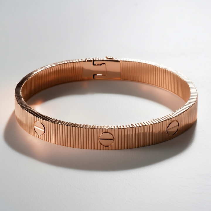 Moderne unisex smykke: Fleksibelt armbånd med 'Love' inngravert. Tidløs eleganse til hverdags.