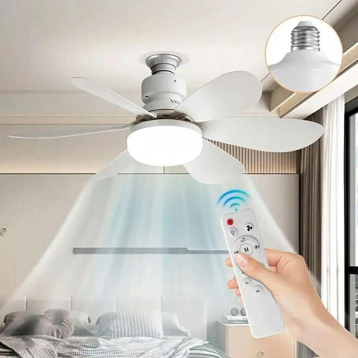 Moderne LED-loftlampe WC2026 med fjernkontroll og justerbart, dimbart lys. Energieffektiv smart belysning for hjemmet.