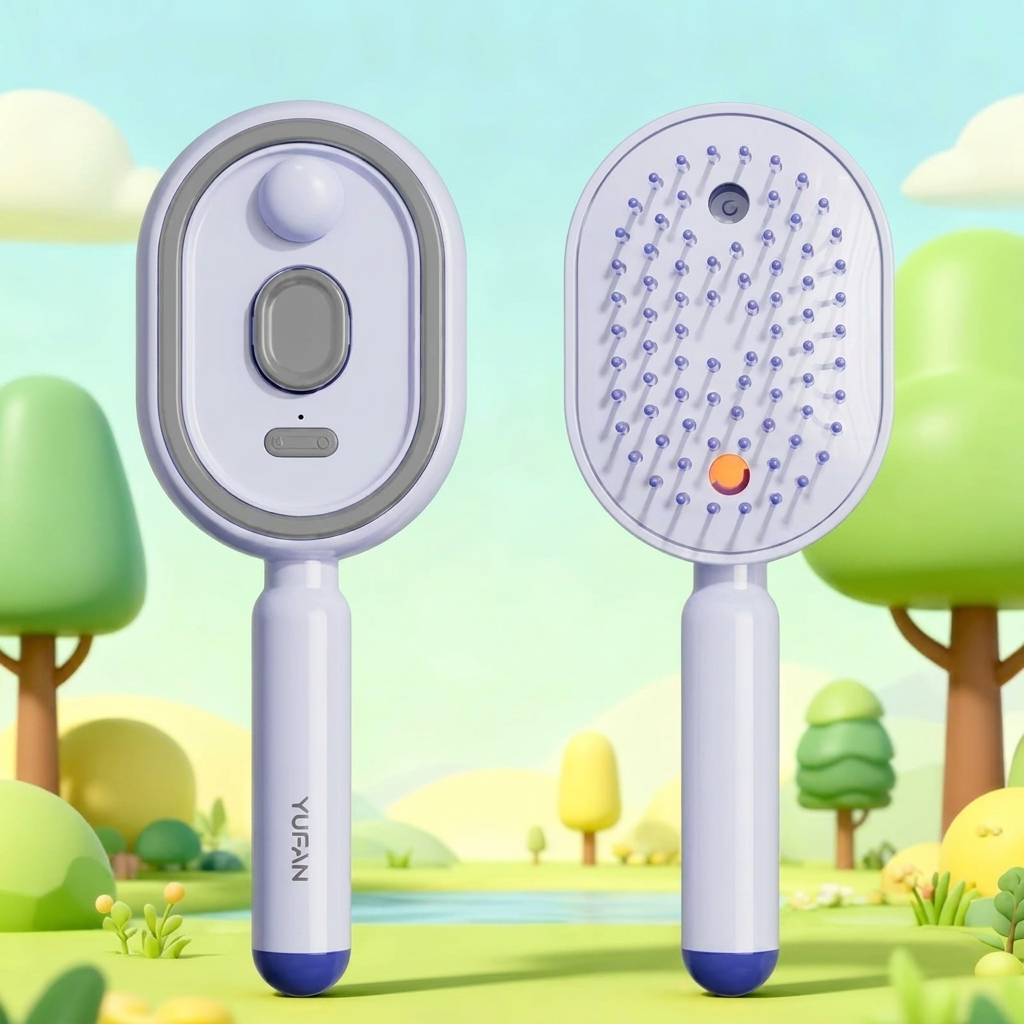 Elektrisk hårbørste med massasjefunksjon og oljedispenser for vitalisert hodebunn og styrket hår.