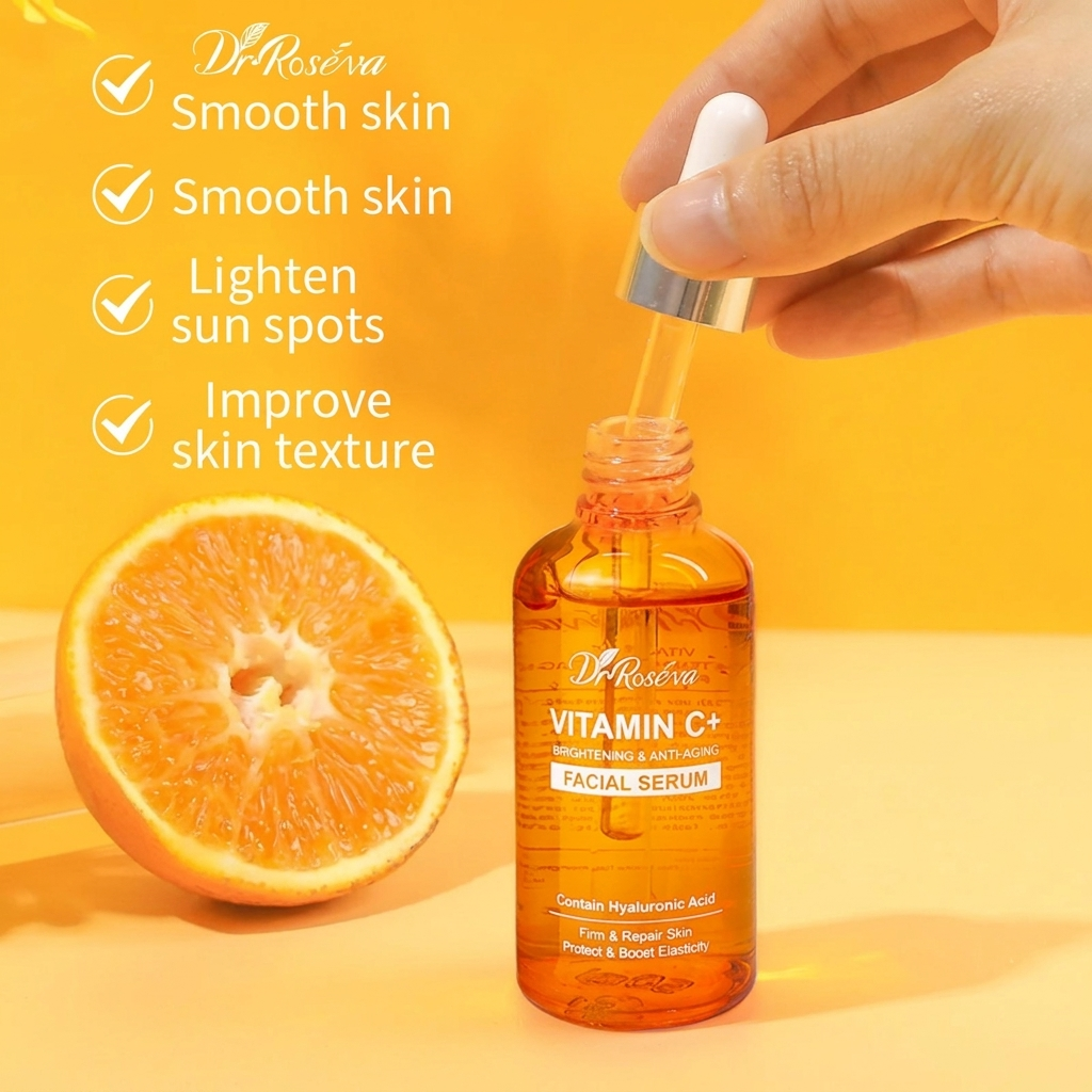 Fuktighetsgivende Vitamin C ansiktsserum for strålende glød og jevn hudtone. Essensiell hudpleie.