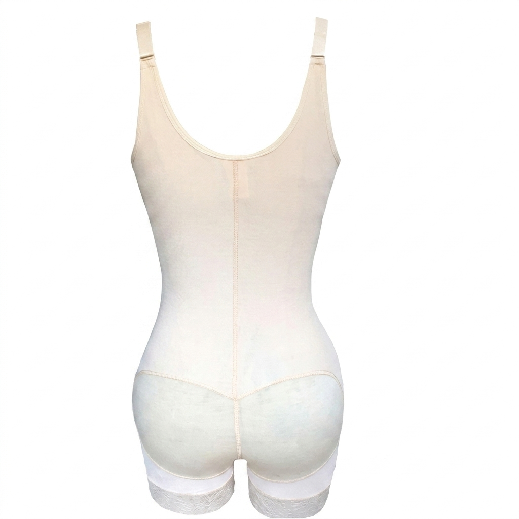 Kvinner's formende bodysuit i hudfarge, sømløst design som skulpturerer silhuetten for et festantrekk.