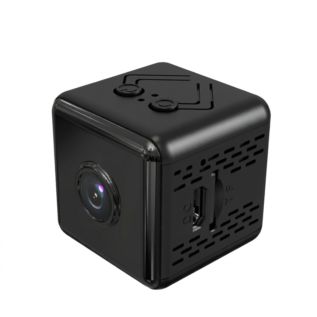 Trådløst 1080P mini WiFi sikkerhedskamera for hjemmet med nattsyn og bevegelsessensor for overvåking.