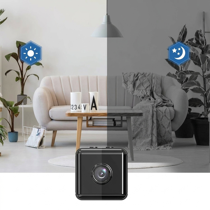Batteridrevet 1080P trådløst mini WiFi overvåkningskamera med app-kontroll for fleksibel hjemmesikkerhet.