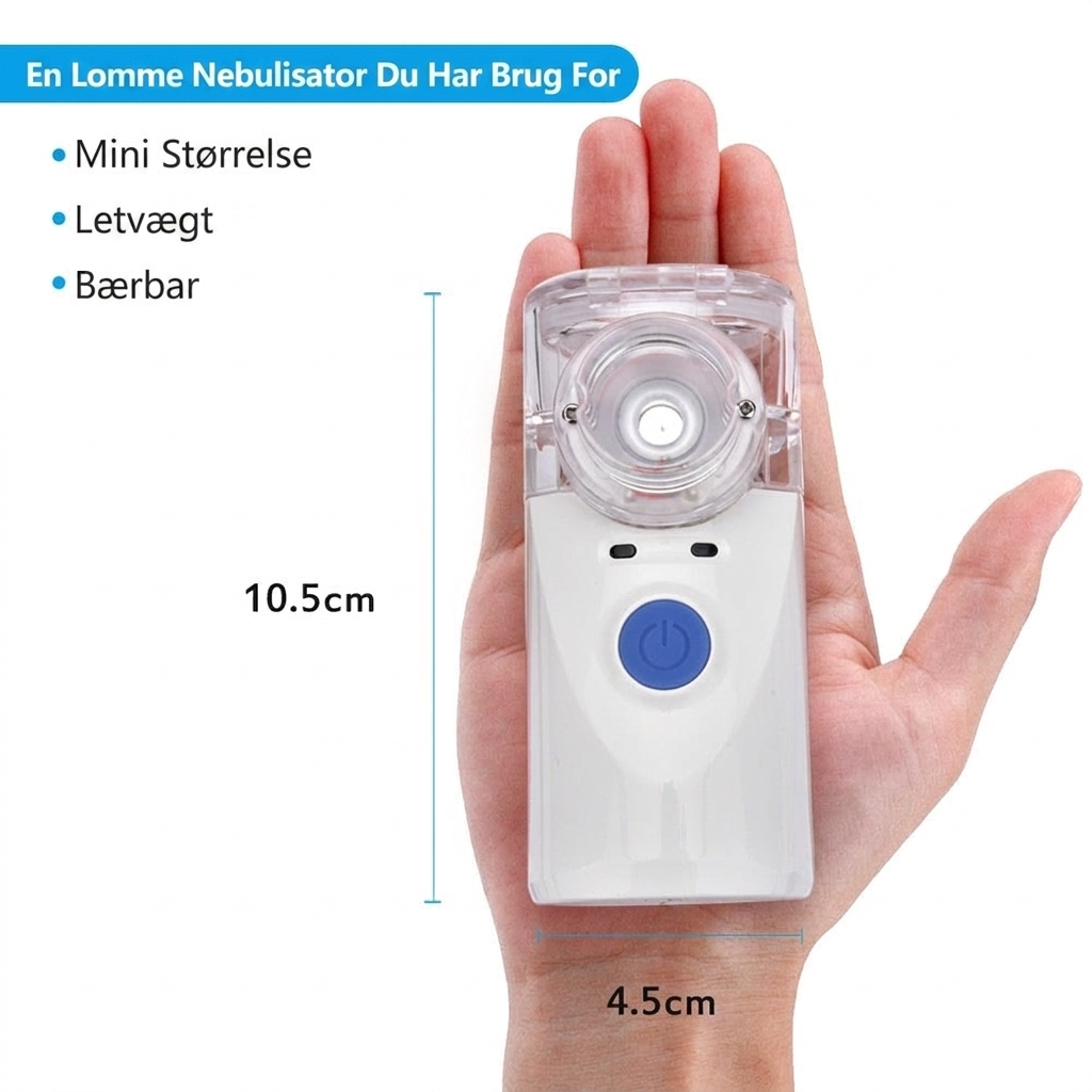 Avansert portabel ultralyds nebulisator for behandling av astma, bronkitt og luftveisplager. Forbedrer respirasjon.