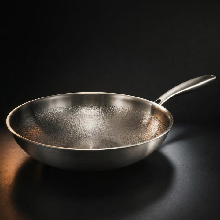 Ubelagt titan stekepanne, et robust kokekar for steking, saute og allsidig matlaging.