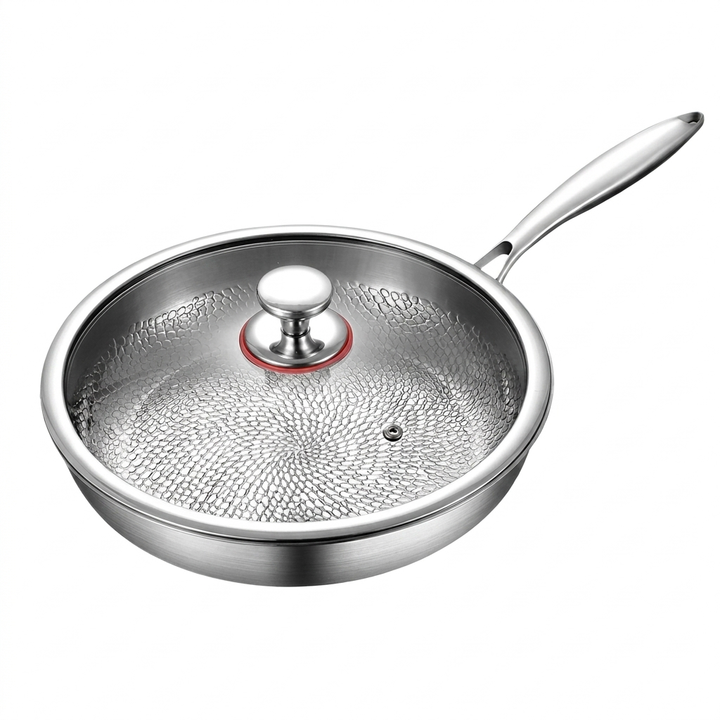 Førsteklasses ubelagt titan stekepanne, perfekt for sunn matlaging og daglig bruk på kjøkkenet.
