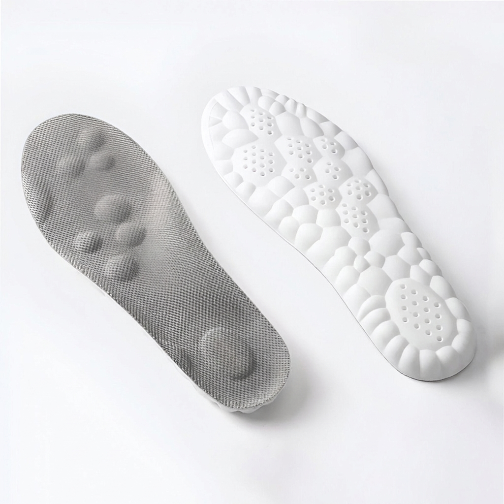 Slitesterke unisex innersåler for sport, arbeid og dagligliv. Lindrer fotsmerter og plantar fasciitt med god komfort.