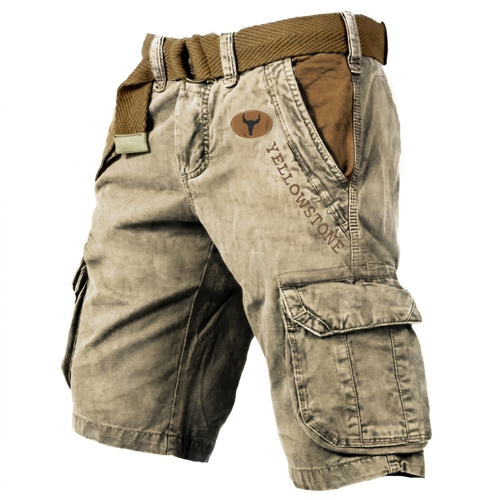 Pustende menn sportsshorts med løs passform for aktivitet og maksimal bevegelsesfrihet.