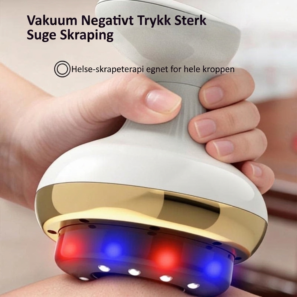 Elektrisk Gua Sha forbedrer hudens elastisitet. Oppladbart apparat for ansiktspleie og dyp muskelavslapning.