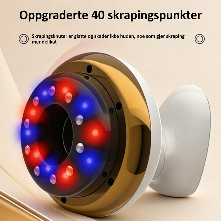 Lindrende oppladbart elektrisk Gua Sha massasjeverktøy. Perfekt for velvære, meridianmassasje og smertelindring.