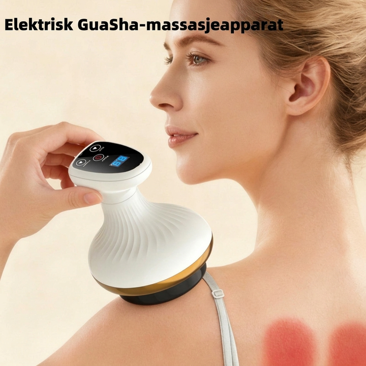 Oppladbart elektrisk Gua Sha massasjebrett. Brukes for hudpleie, avslapning og smertelindring av kropp.