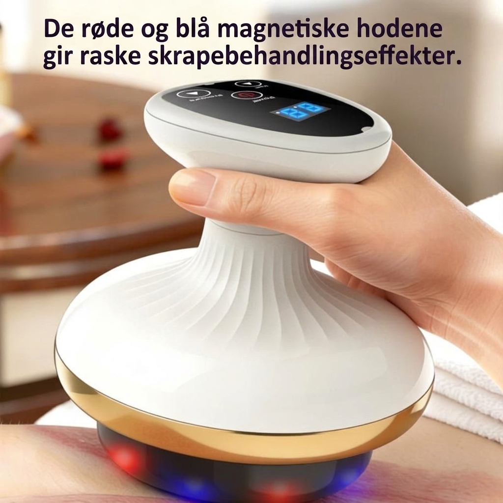 Moderne elektrisk Gua Sha, oppladbart for enkel bruk. Hjelper mot smerter, stimulerer sirkulasjon for hudpleie.