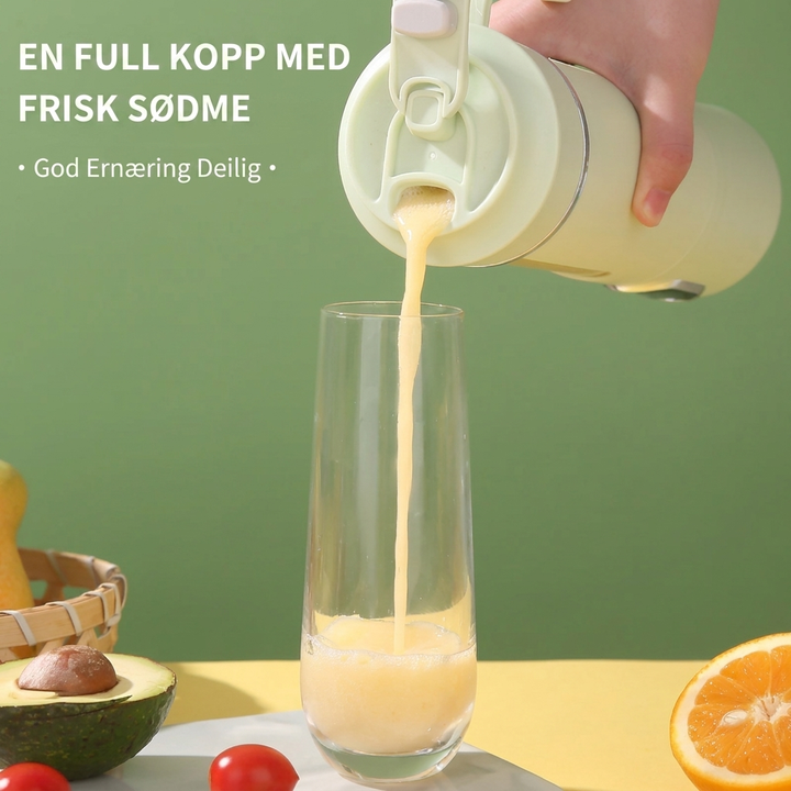 Allsidig oppladbar blender. Lag ferske smoothies, juice og shakes hvor som helst. En bærbar miniblender for frukt.