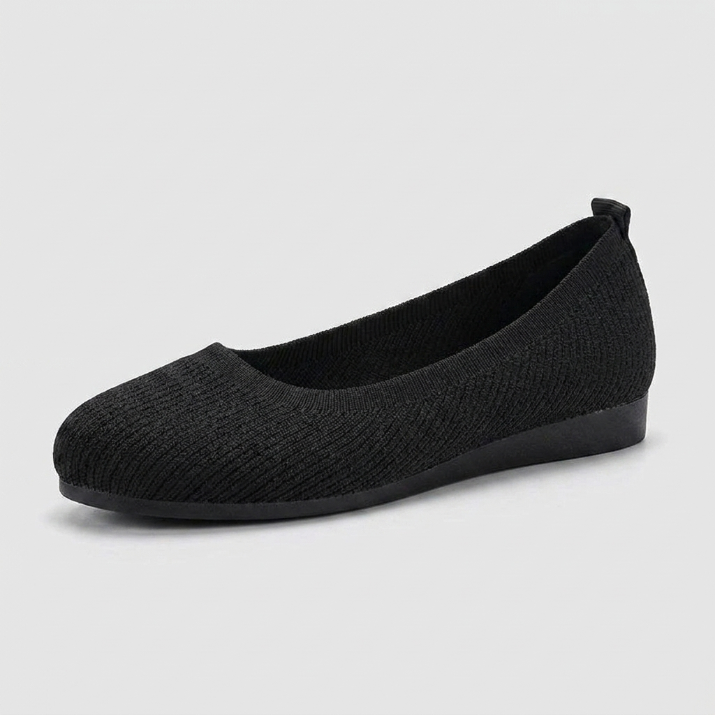 Casual damesko: Flate slip-on sko med rund tå. Komfortable for hele dagen.