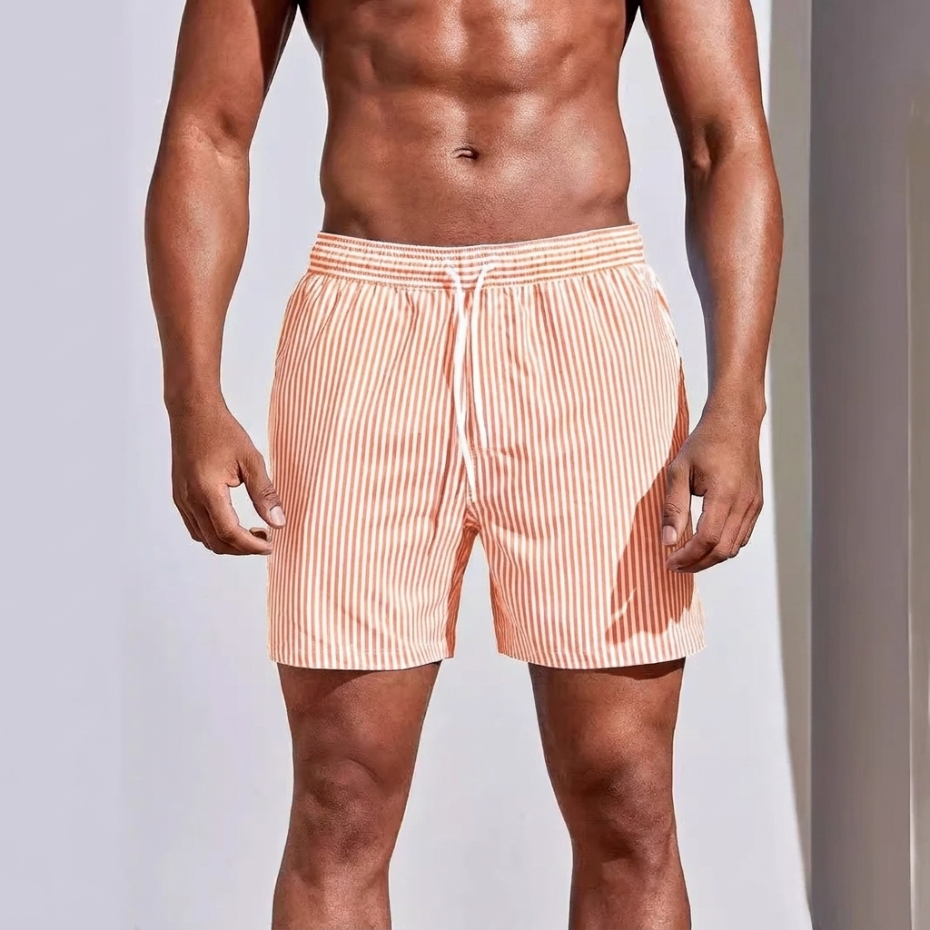 Fargerike 3D printede strandshorts for menn. Perfekt for sommer, bading og avslapping.