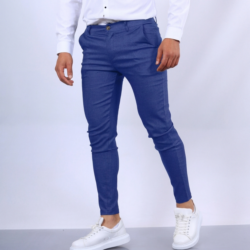 Moderne blyantsbukser for menn, slim fit design, egnet for både formelle og casual anledninger.