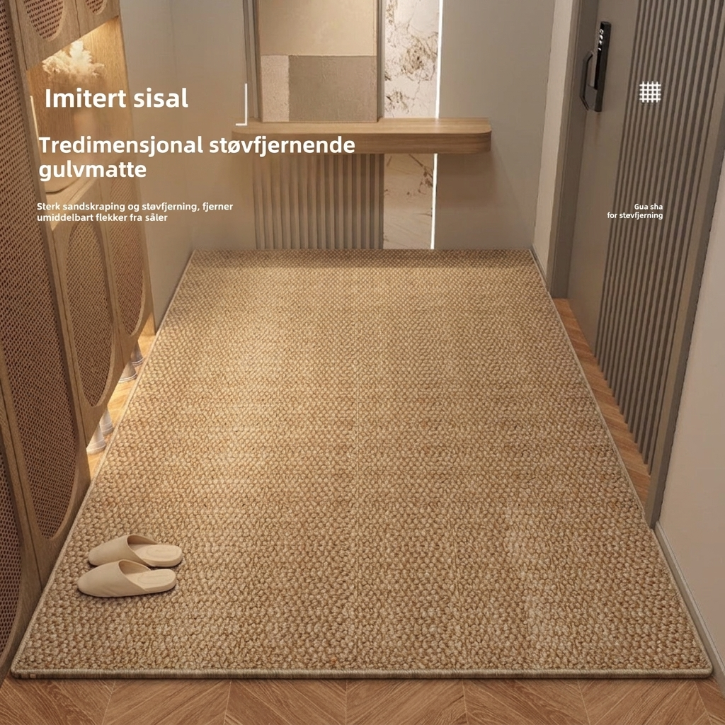 Allsidig spesialskåret inngangsmatte i røykgrå. Dekorativ luksusmatte for moderne hjem og entré.