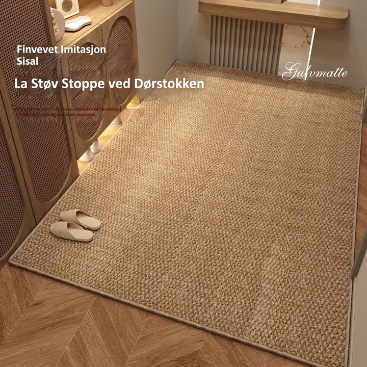 Beige lett luksuriøs gulvmatte for inngangsparti. Spesialskåret og moderne hjemmedekor.
