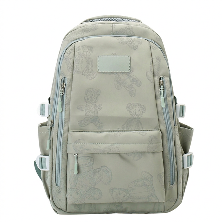Solid canvas ryggsekk med glidelås for unisex bruk. Ideell for skole, jobb og daglig reiseveske.