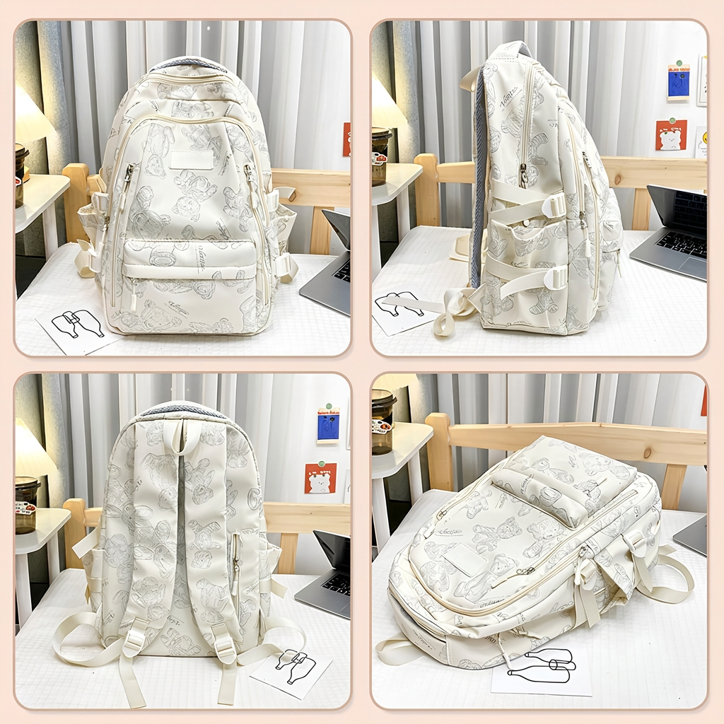 Hverdagslig canvas ryggsekk med trygg glidelås. Unisex design, egnet som skoleryggsekk i flere farger.