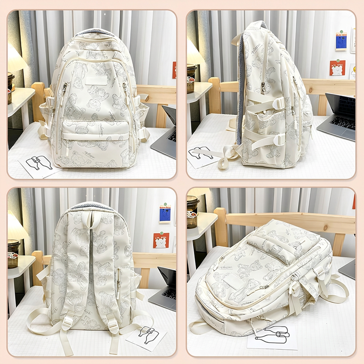 Hverdagslig canvas ryggsekk med trygg glidelås. Unisex design, egnet som skoleryggsekk i flere farger.