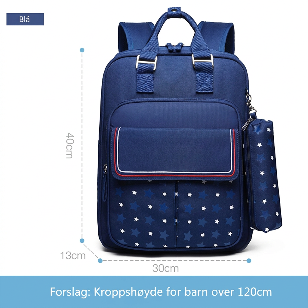 Fargerik Munter skolesekk for jente, med justerbare stropper for komfort. Ideell som dagsekk eller barnehagesekk.