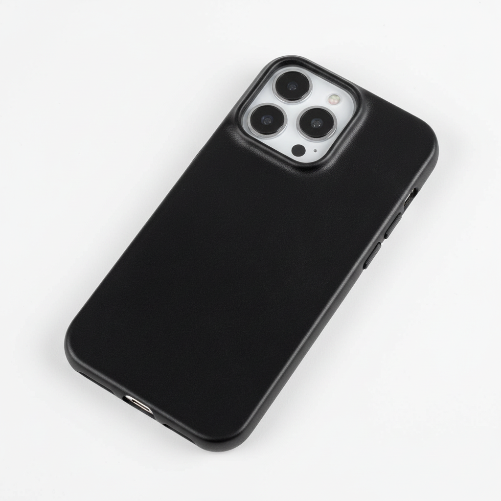 iPhone-deksel i ekte lær med støtdemping, MagSafe og en slank profil for et premium utseende.