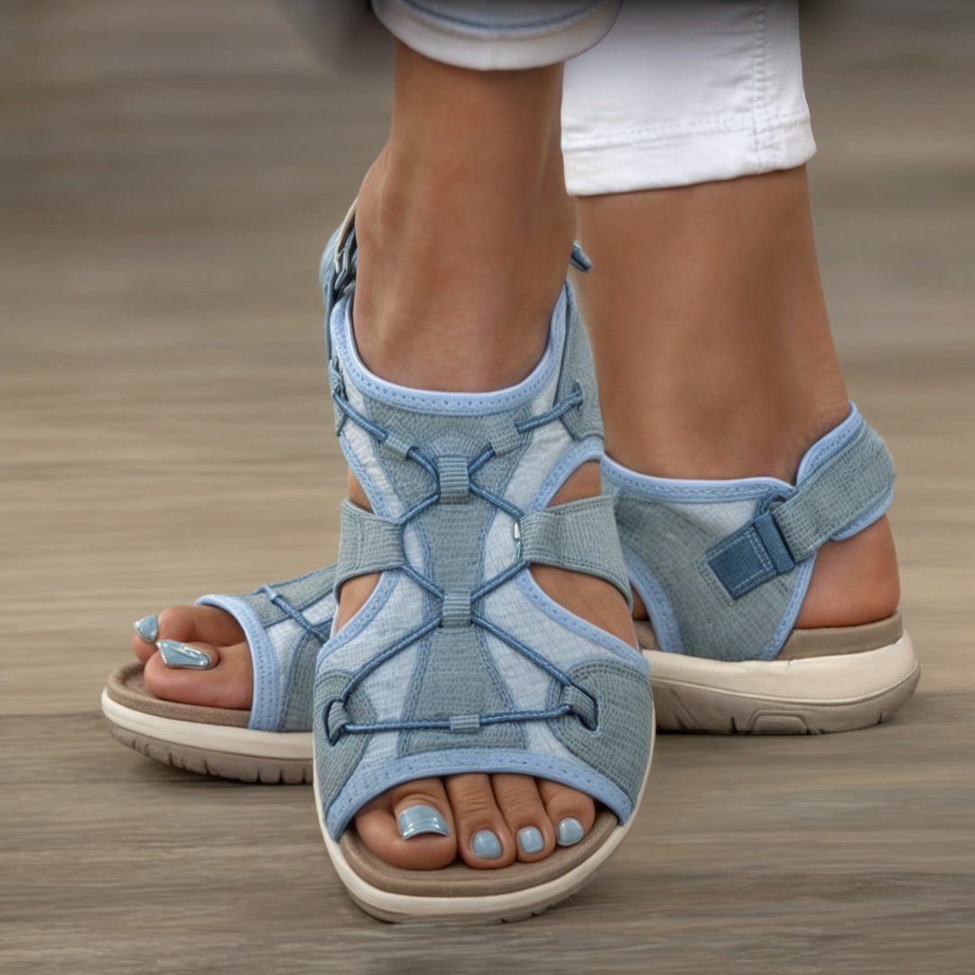 Elegant damesandal med åpen tå, gir både stil og optimal komfort.