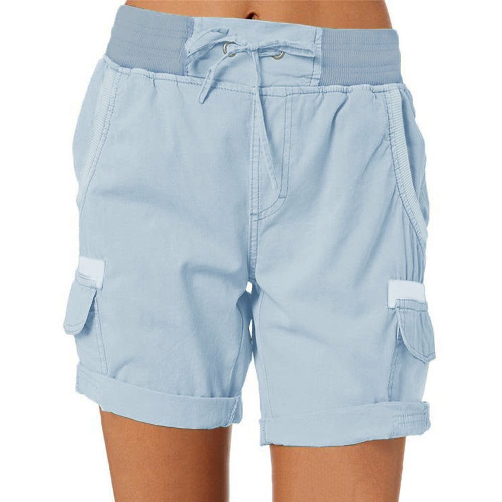 Elegant dame shorts med høy midje. Stilige kvinneklær for sommer og hverdag. Komfortabel passform.