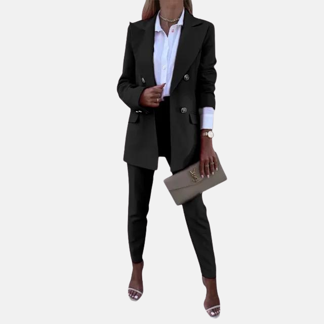 Klassisk elegant blazer og buksesett for damer, tidløst formelt antrekk.