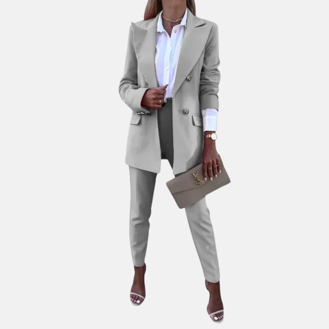 Elegant matchende blazer og buksesett for damer, formelt dressett.