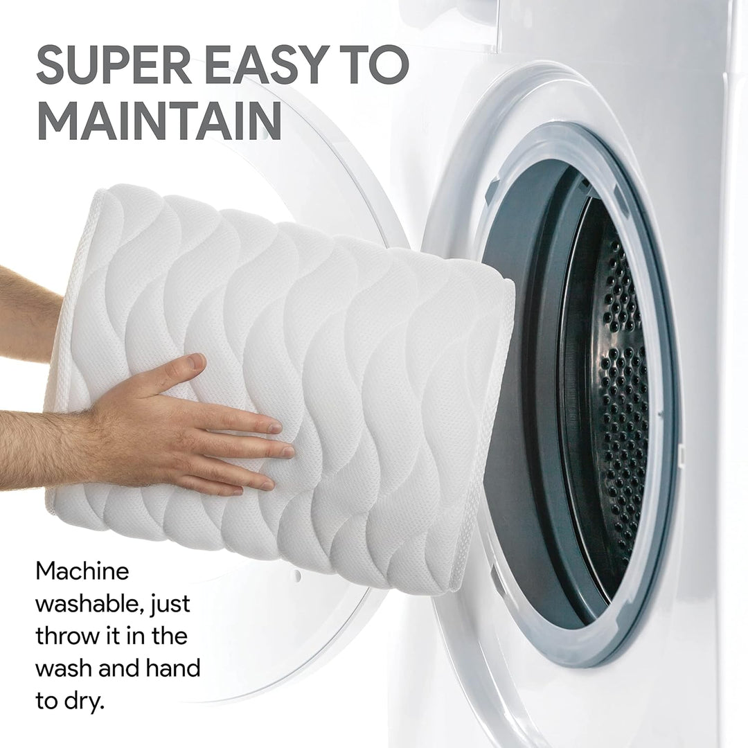 Ergonomisk hvit helkropps badekarpute i mesh, sikrer optimal støtte og avslapning under bading.