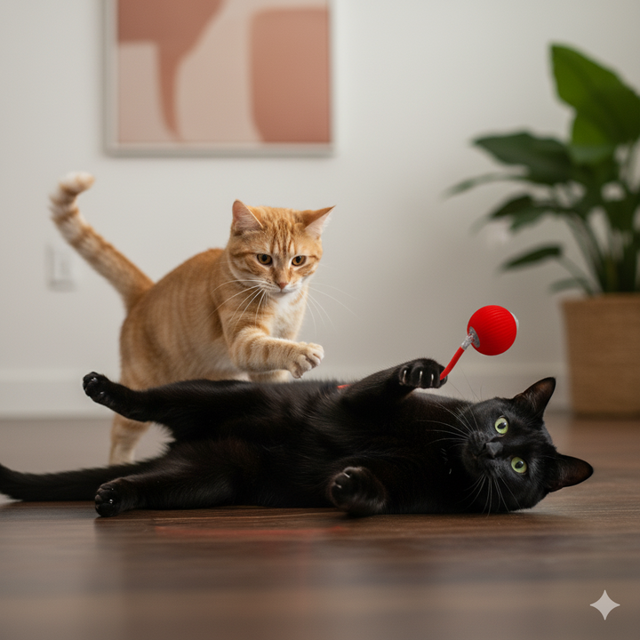 USB-ladbar interaktiv katteleke ball. Klar for uendelig jaktlek og stimulering for din nysgjerrige katt.