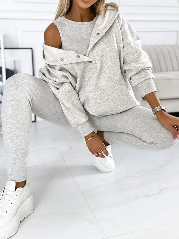Avslappet og stilfullt loungewear sett for kvinner, perfekt som hjemmeklær.