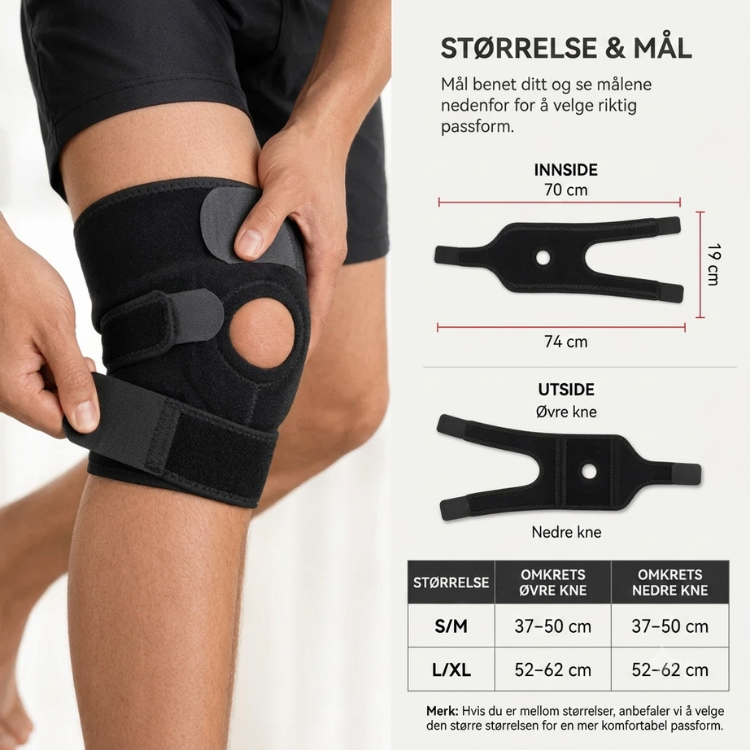 Allsidig knebeskytter for alle aldre, gir sikker støtte ved sport, rehabilitering og hverdagslige aktiviteter.