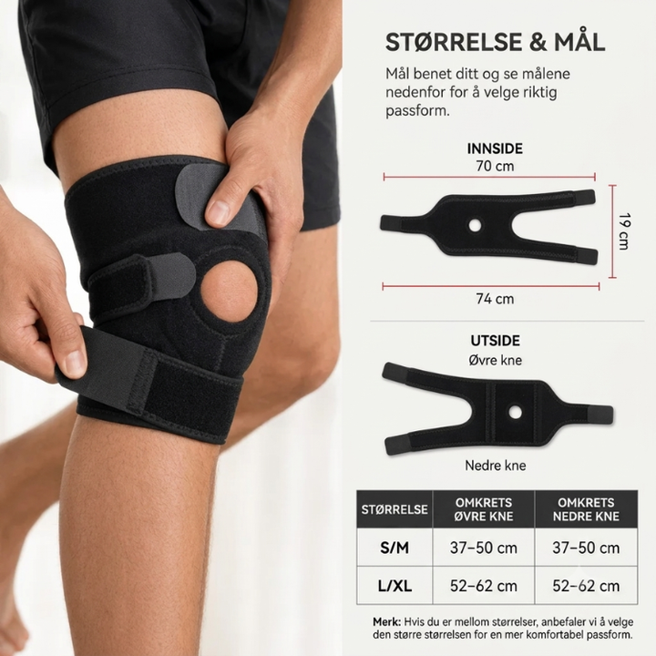Allsidig knebeskytter for alle aldre, gir sikker støtte ved sport, rehabilitering og hverdagslige aktiviteter.