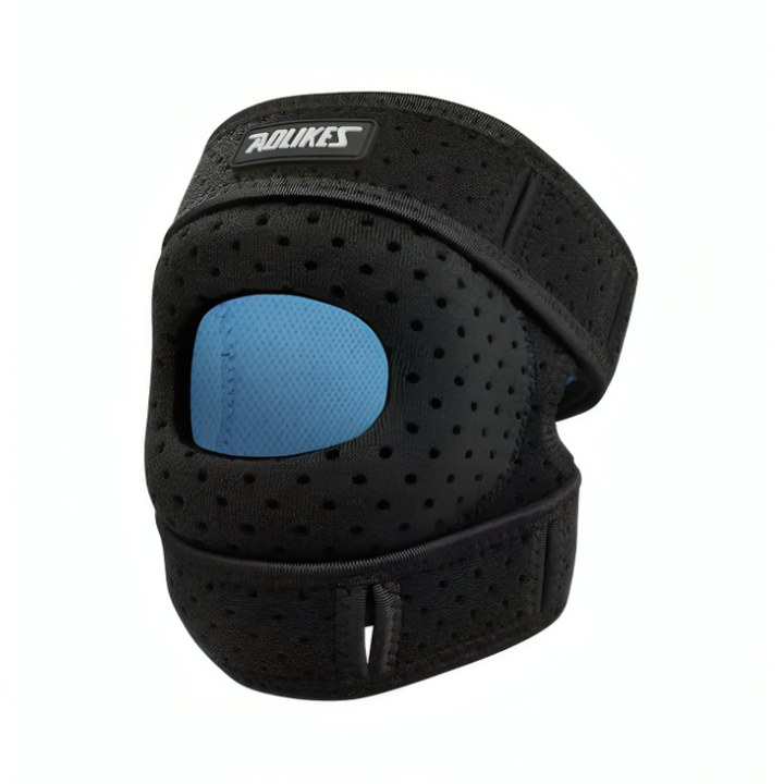 Unisex justerbar knebeskyttelse med patellastabilisering, ideell for trening og sport.