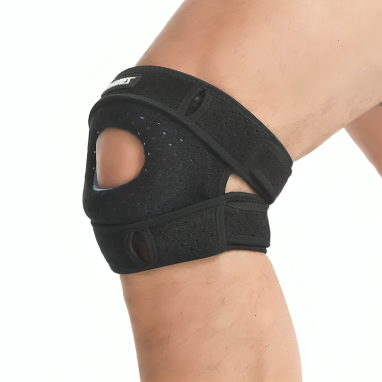 Komfortabel knebeskyttelse for løping, trening og sport. Gir god støtte og patellastabilisering.
