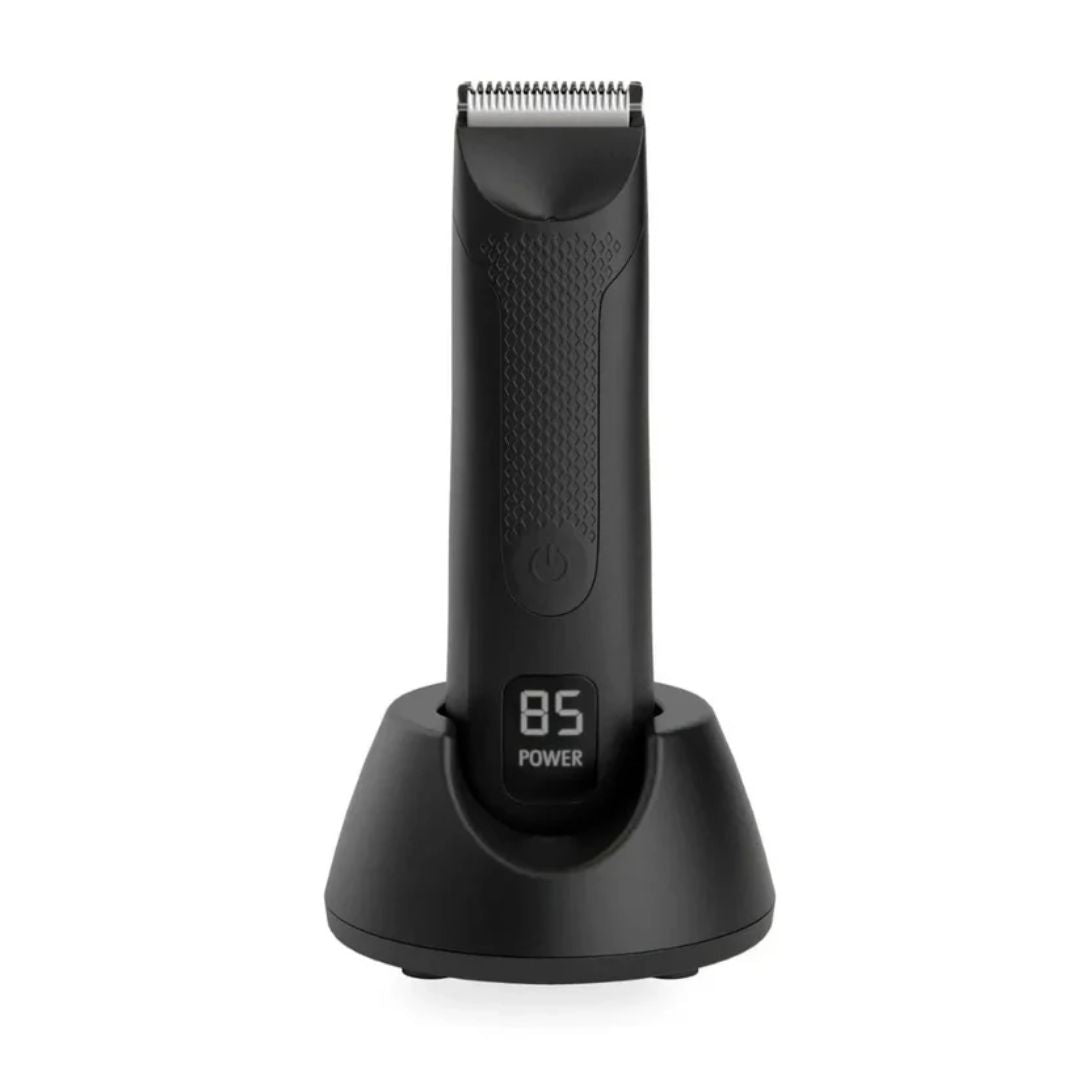 Unisex kroppstrimmer med skarpe keramiske blader og LED-lys. Ideell for presis hårfjerning og daglig grooming.