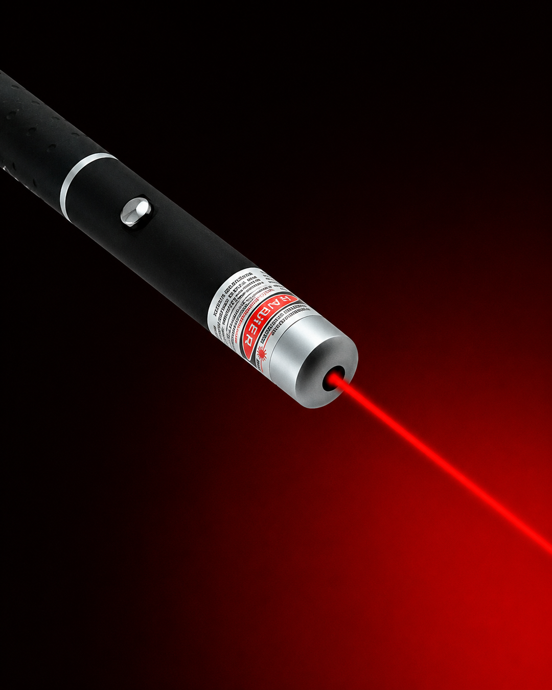 Profesjonell 5mW multifarget laserpeker i aluminium. Grønn, rød, blå stråle for klare presentasjoner. Bærbar.