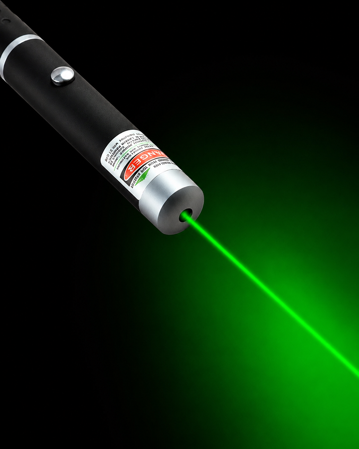 5mW laserpeker i aluminium, grønn, rød, blå. Robust astronomiverktøy for stjernekikking og naturobservasjon.