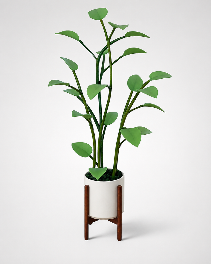 Fargerik LED-dekorlampe med planteinspirert design. Ideell for å lyse opp stuen med mykt, skiftende lys.