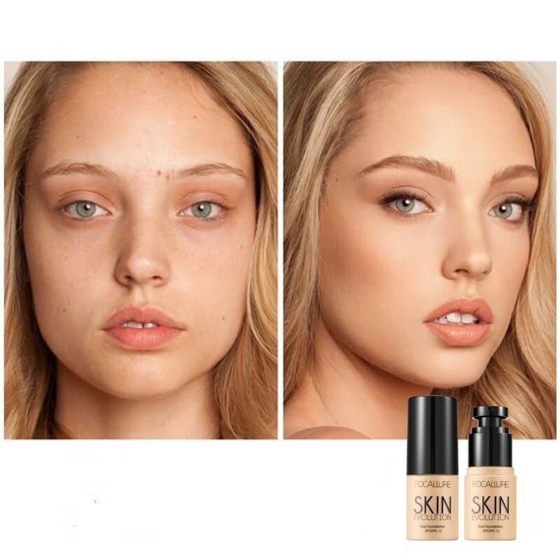 Perfekt dekkende flytende foundation med SPF 15, tilpasset sensitiv hud, fargematchende.
