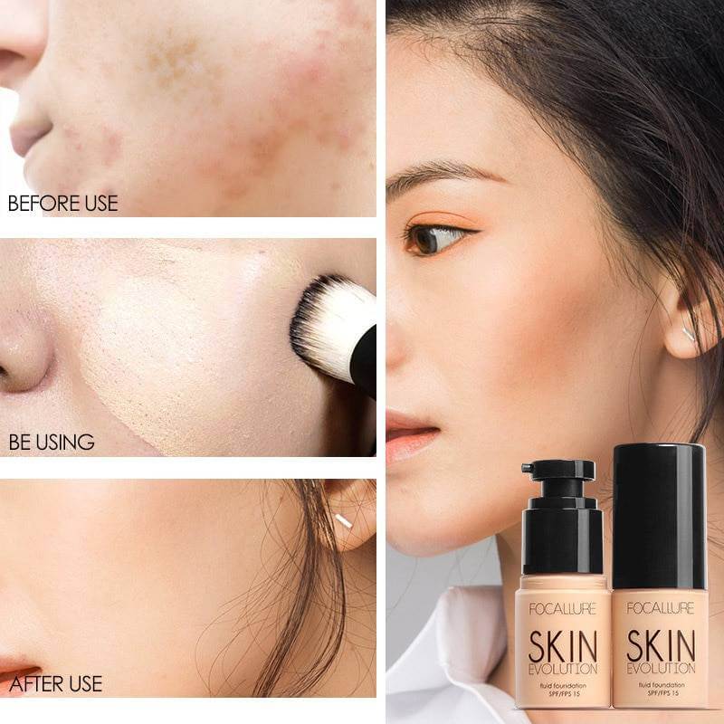 Kvinner's flytende foundation med SPF 15, dekkende og hudvennlig for en strålende hud.