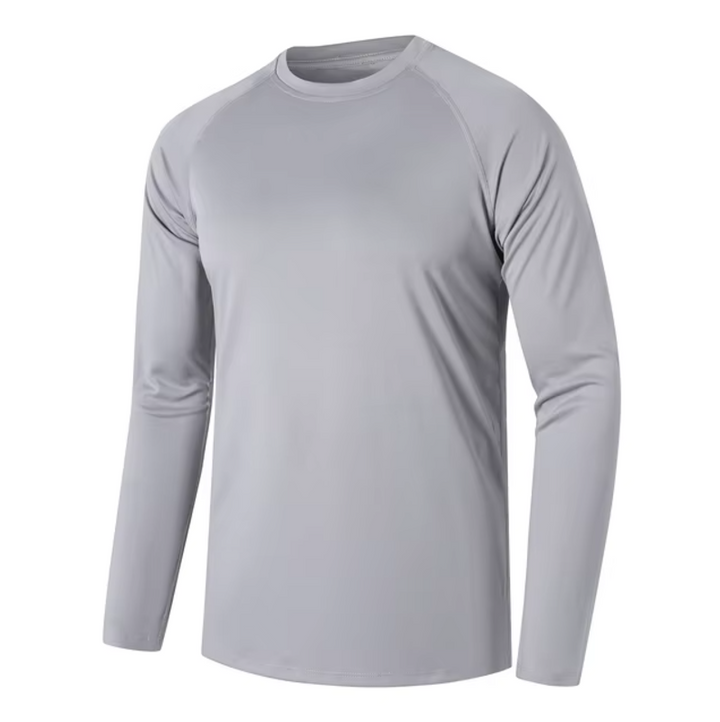 Enkel og stilren langermet t-skjorte for menn. En basic fritidsgenser som er komfortabel og lett å style.